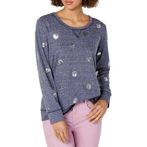Style & Co Women's Sequined Dot Sweatshirt Blue M